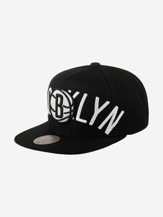Бейсболка с прямым козырьком MITCHELL NESS HHSS7646-BNEYYPPPBLCK Brooklyn Nets NBA (черный), Черный Mitchell&Ness