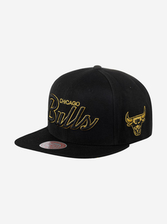 Бейсболка с прямым козырьком MITCHELL NESS 6HSSLD21095-CBUBLCK Chicago Bulls NBA (черный), Черный Mitchell&Ness