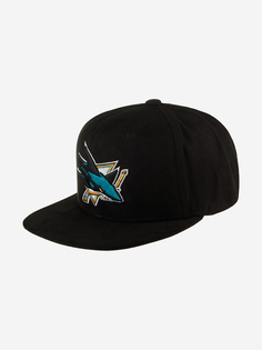 Бейсболка с прямым козырьком MITCHELL NESS HHSS7358-SJSYYPPPBLCK San Jose Sharks NHL (черный), Черный Mitchell&Ness