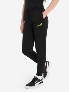 Брюки для девочек PUMA ESS+ Script Metallic, Черный
