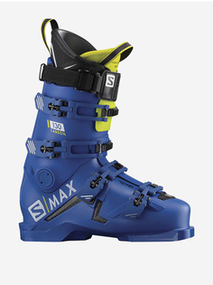 Горнолыжные ботинки Salomon S/Max 130 Carbon Raceblue/Acid Green 19/20, Синий