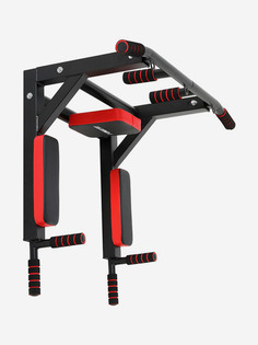 Турник настенный 3 в 1 UNIX Fit PULL UP 200 для домашних тренировок, 2 хвата, нагрузка до 200 кг., длина перекладины 93 см., кольца для крепления, 93х72х46 см., Черный