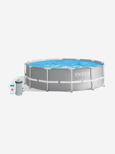 Бассейн каркасный Intex Prism Frame, 366х99 см, фильтр-насос 2006 л/ч, лестница, Серый