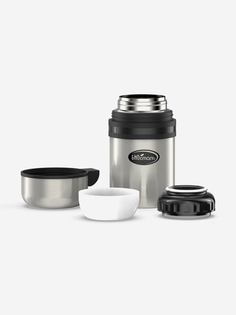 Термос универсальный Биосталь 750 мл, с ручкой и ремешком, Серебряный Biostal