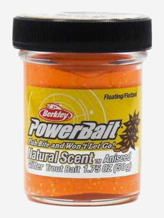 Паста форелевая Berkley PowerBait Natural Glitter Trout Bait Anise FluoR Orange/ Анис Флуо оранжевая, Оранжевый