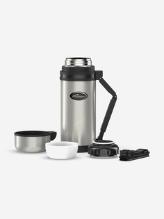 Термос универсальный Биосталь 1500 мл, с ручкой и ремешком, Серебряный Biostal