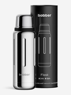 Термос вакуумный для напитков BOBBER Flask 470 мл, тепло до 24 часов, зеркальный, Серебряный