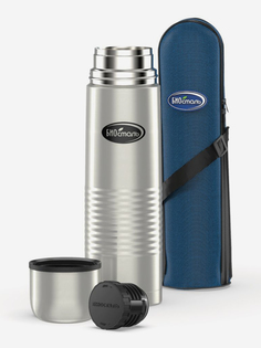 Термос для напитков Биосталь 1000 мл с чехлом, Серебряный Biostal