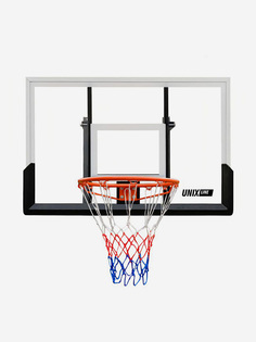 Баскетбольный щит из поликарбоната в стальной раме UNIX Line B-Backboard Square, размер щита 122х82 см (48"x32"), диаметр кольца R45, Белый