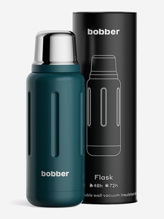 Термос вакуумный для напитков BOBBER Flask 1 литр, тепло до 48 часов, темно-бирюзовый, Синий