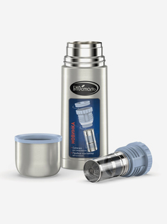 Термос для напитков Биосталь 350 мл, пробка с ситечком, Серебряный Biostal