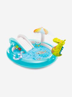 Игровой центр Intex 57165NP "Аллигатор" с разбрызгивателем , горкой и игрушками 201х170х84см 160л, Мультицвет