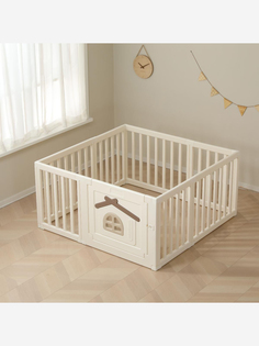 Большой детский игровой манеж UNIX Kids Classic Tree House 130 x 130 Camel, Бежевый
