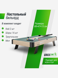 Игровой стол UNIX Line Мини Бильярд настольный (88х47 cм) Wood, Зеленый