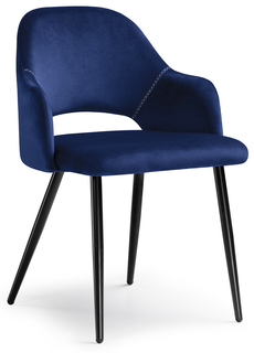 Стул на металлокаркасе ЛайфМебель Konor dark blue / black