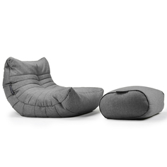 Дизайнерское кресло для отдыха с оттоманкой в стиле лофт - Acoustic Lounge - Luscious Grey