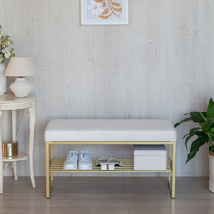 Банкетка-скамейка GreenWeen RUBY MINI 85х40х45 ivory/золотой