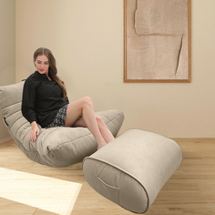 Кресло-мешок для отдыха дома с оттоманкой aLounge - Acoustic Lounge - Eco Weave (Велюр)