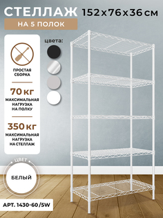 Стеллаж сетчатый GASTRORAG 1430-60/5 W