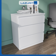 Комод Lazurit Dolce 3 ящика 65х40х72 белый Лазурит