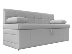 Диван кухонный Лига Диванов Лео 180x65x82, искусст кожа, белый