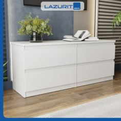 Комод тумба Lazurit Dolce 4 ящика 130х40х55 белый Лазурит