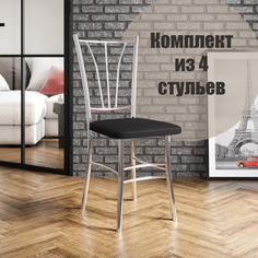 Стулья для кухни МК Фобос Трилогия 4 шт черный/хром