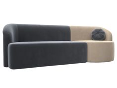 Прямой диван Лига Диванов Лига-027 угол правый 257х97х82 см, серый\бежевый