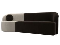 Прямой диван Лига Диванов Лига-027 угол левый 257х97х82 см, коричневый\бежевый