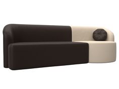 Прямой диван Лига Диванов Лига-027 угол правый 257х97х82 см, коричневый\бежевый