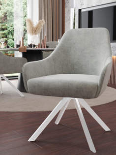 Стул ArtGenesis Амбассадор, с подлокотниками, светло-серый