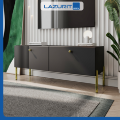 Тумба под телевизор ТВ Lazurit Opulentia на ножках черный Лазурит