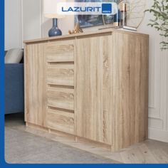 Комод тумба Lazurit Sven 4 ящика 2 двери 121х51х92 сонома Лазурит