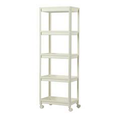 Этажерка DIvan24 77000261 белая, пластиковая, 5 уровней 44х22х127.5 Диван24