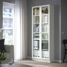 Книжный шкаф QualisMebel "Brams" 600х500х2400, Белый