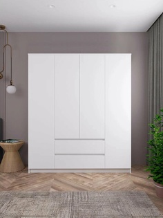 Шкаф Распашной QualisMebel "Грааль Next" 1700х600х2400, Белый