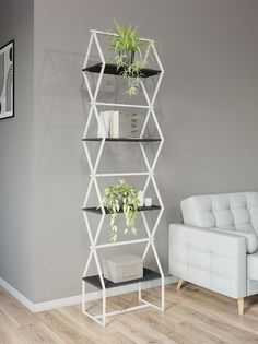 Стеллаж Ромбо стS белый/черный KM Loft