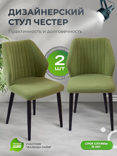 Стул для кухни со спинкой ArtGenesis Chester Травяной 2 шт