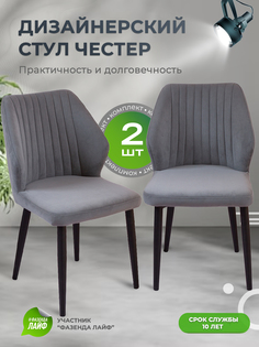 Стул для кухни со спинкой ArtGenesis Chester Серый 2 шт