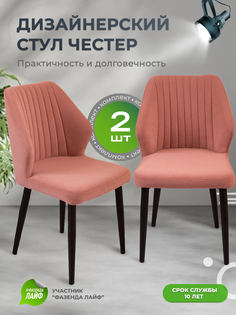 Стул для кухни со спинкой ArtGenesis Chester Лососевый 2 шт