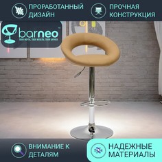 Барный стул со спинкой BarneoPro N-84 Mira светло-коричневый эко-кожа хром