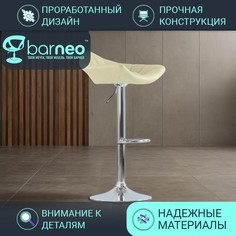 Барный стул лофт BarneoPro N-44 Дана стул бежевый, кухонный табурет, эко-кожа хром