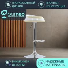 Барный стул лофт BarneoPro N-49 Pin бежевый, эко-кожа, стул для кухни, основание хром