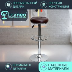 Барный стул лофт BarneoPro N-128 Camp Коричневый, экокожа Хром
