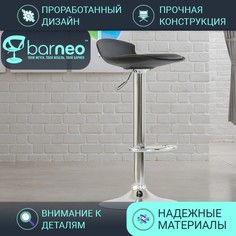 Барный стул BarneoPro N-264 Черный пластик, эко-кожа Лофт Хром