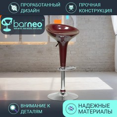 Барный стул со спинкой BarneoPro N-100 Bomba высокий бордовый/основание хром
