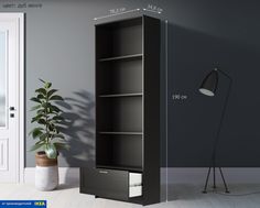 Стеллаж Эталон мебель Сириус 1 ящик 78х190 венге