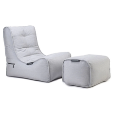 Садовое кресло с оттоманкой Evolution Chaise - Maldives Grey (серый, оксфорд) Ambient Lounge