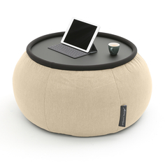 Журнальный столик пуф Ambient Lounge - Versa Table - Eco Weave (шенилл, бежевый)