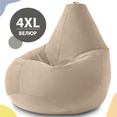 Кресло-мешок груша XXXXL Комфорт, велюр, бежевый My Puff